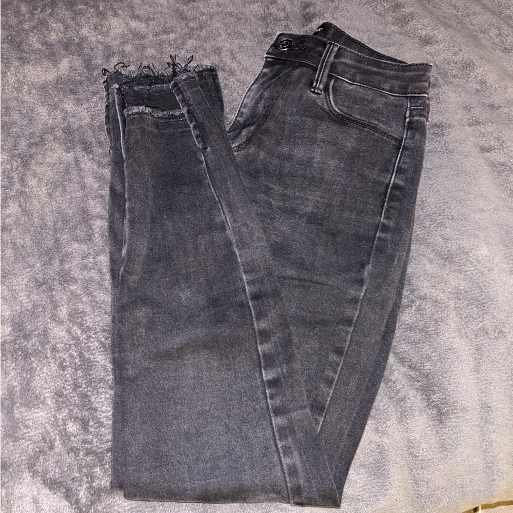 Just Black Gray Ankle Cropped Jeans